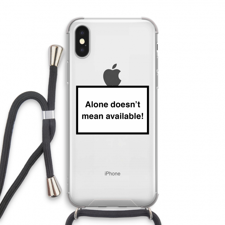 Alone: iPhone X Transparant Hoesje met koord