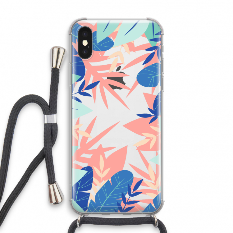 Tropisch: iPhone X Transparant Hoesje met koord