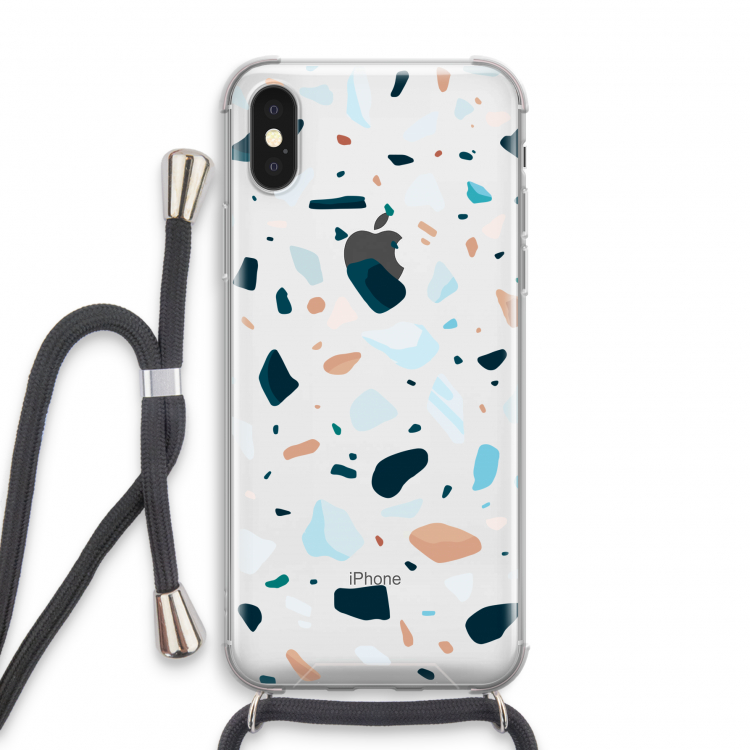 Terrazzo N°13: iPhone X Transparant Hoesje met koord