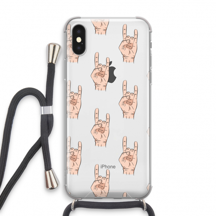 Rock: iPhone X Transparant Hoesje met koord
