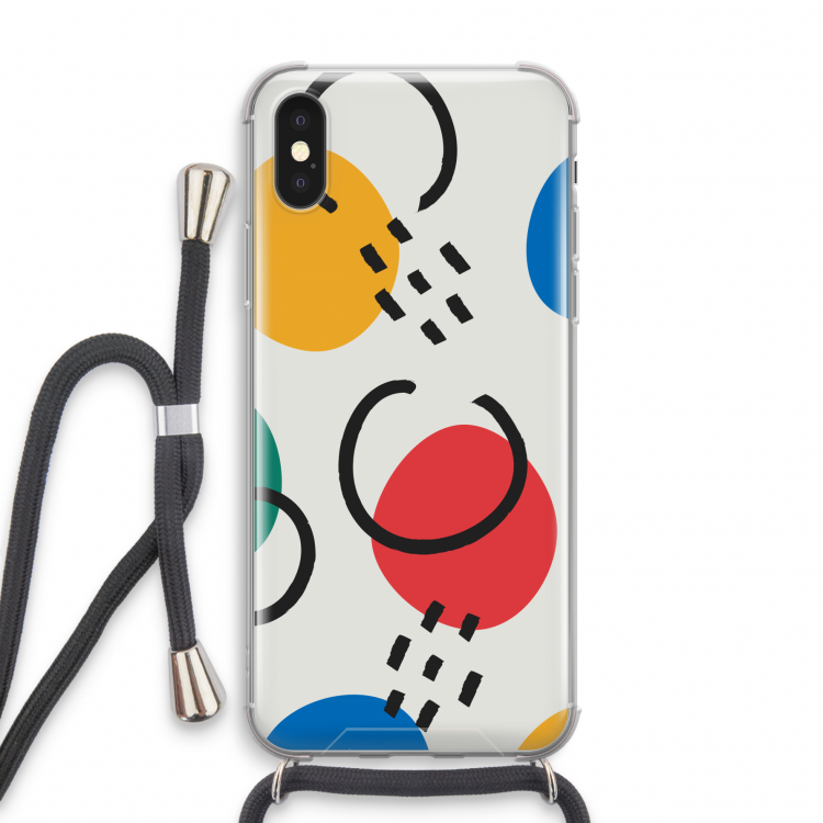 Illustratieve pop 3: iPhone X Transparant Hoesje met koord