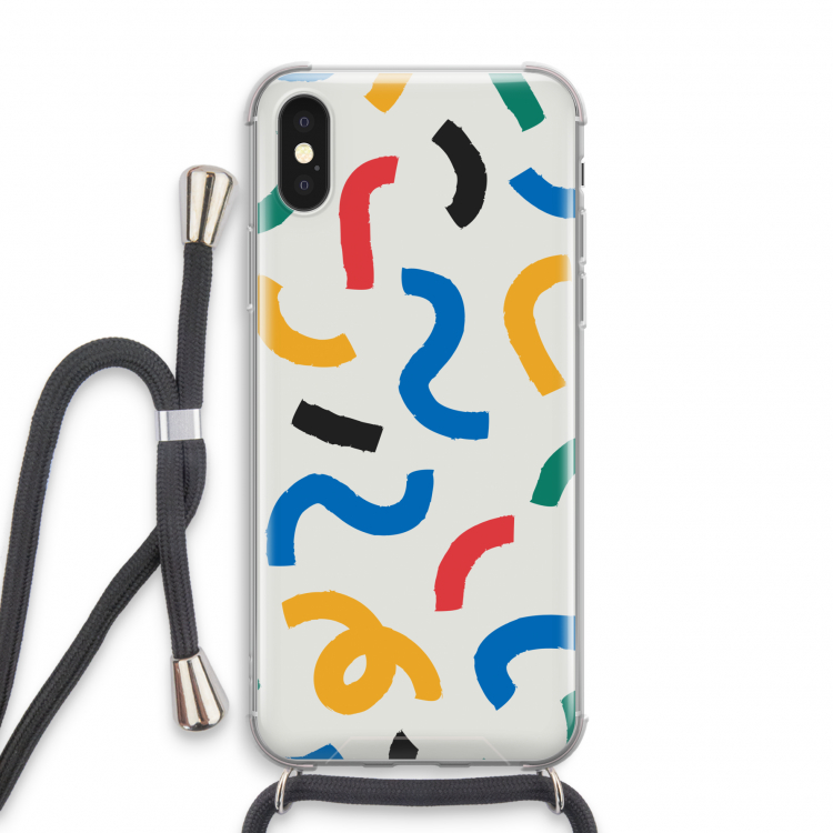 Illustratieve pop 2: iPhone X Transparant Hoesje met koord