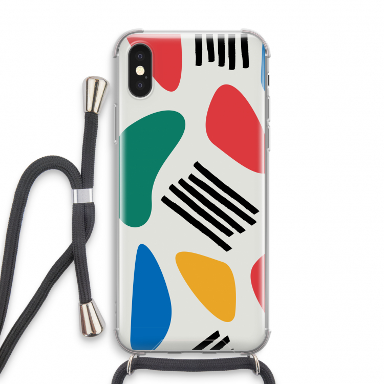 Illustratieve pop 1: iPhone X Transparant Hoesje met koord
