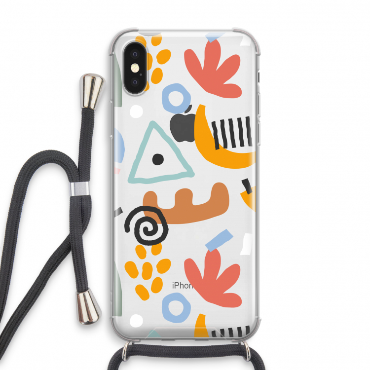 Abstract: iPhone X Transparant Hoesje met koord