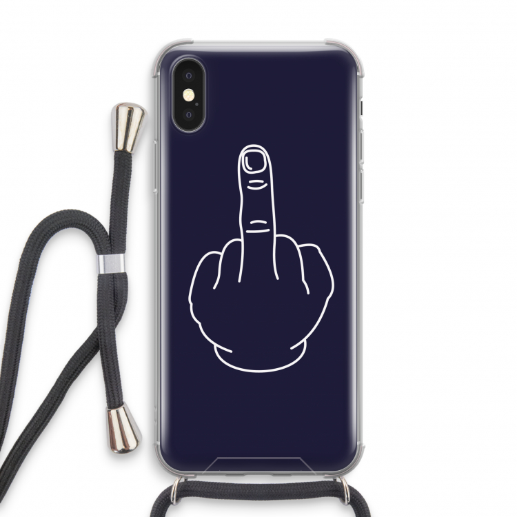 F**k U: iPhone X Transparant Hoesje met koord