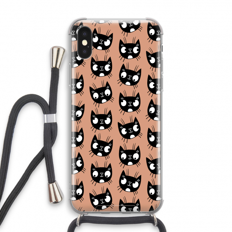 Kat: iPhone X Transparant Hoesje met koord