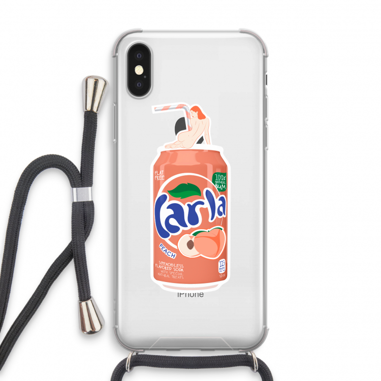 S(peach)less: iPhone X Transparant Hoesje met koord