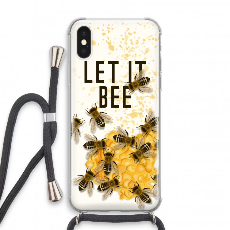 Let it bee: iPhone X Transparant Hoesje met koord