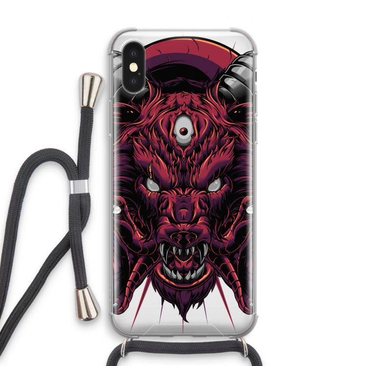 Hell Hound and Serpents: iPhone X Transparant Hoesje met koord