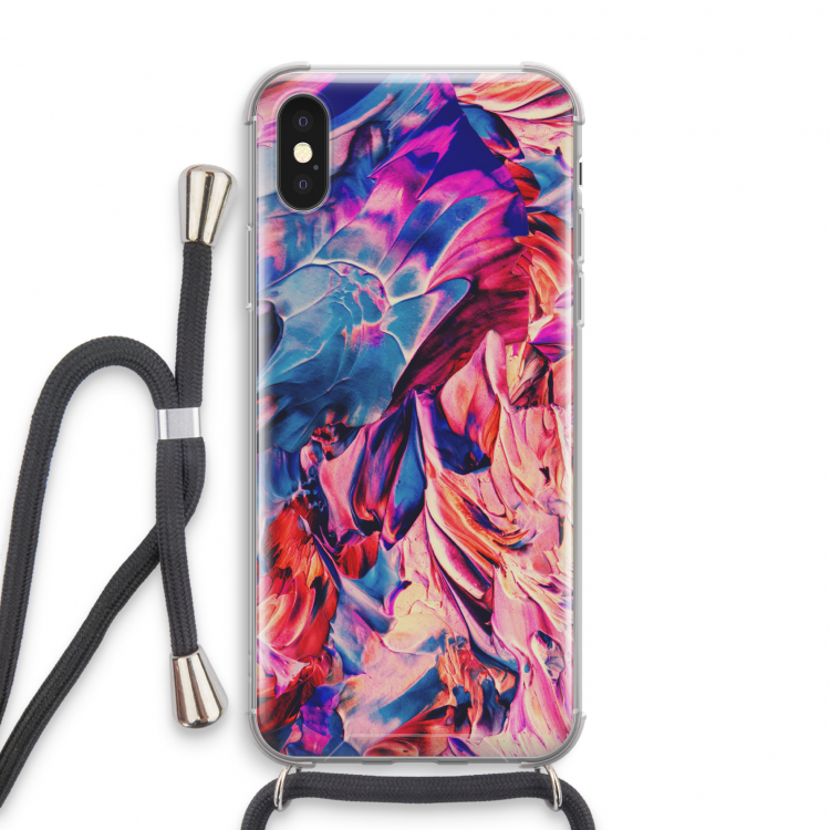 Pink Orchard: iPhone X Transparant Hoesje met koord