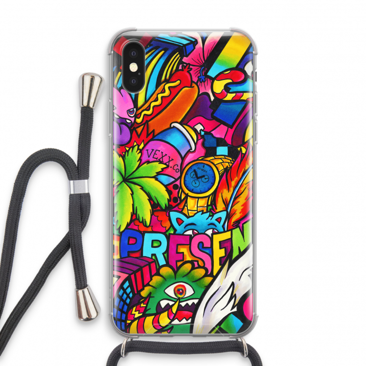 Represent: iPhone X Transparant Hoesje met koord