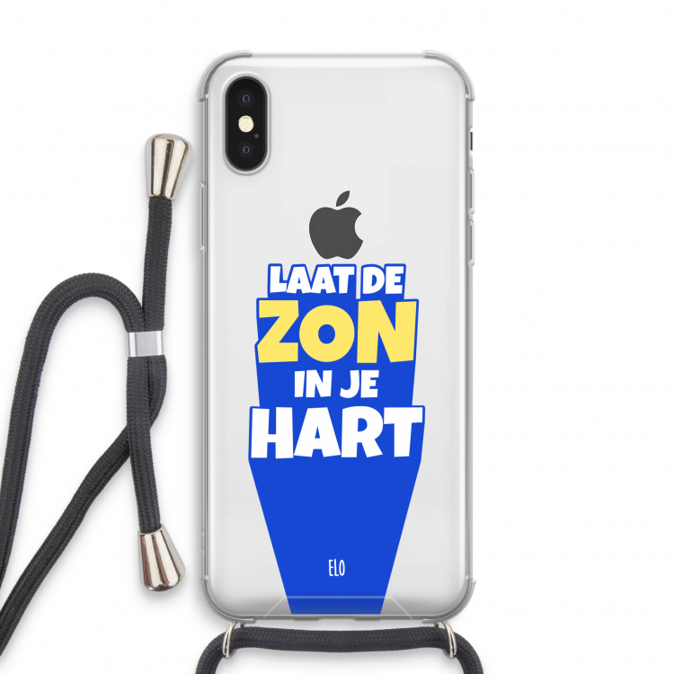 Laat de zon in je hart: iPhone X Transparant Hoesje met koord