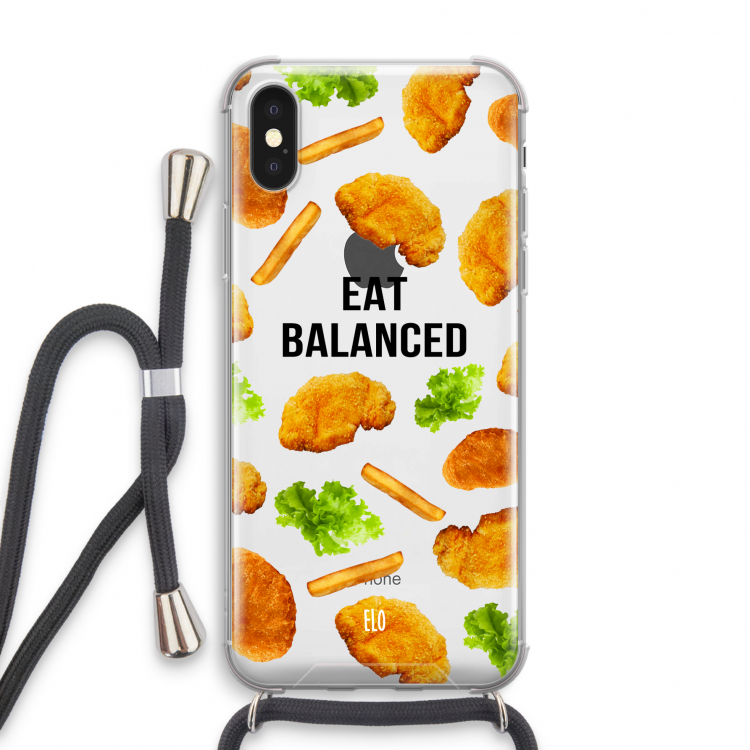 Eat Balanced: iPhone X Transparant Hoesje met koord