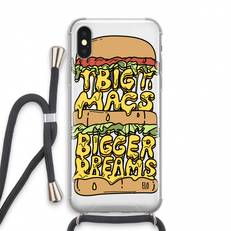 Big Macs Bigger Dreams: iPhone X Transparant Hoesje met koord