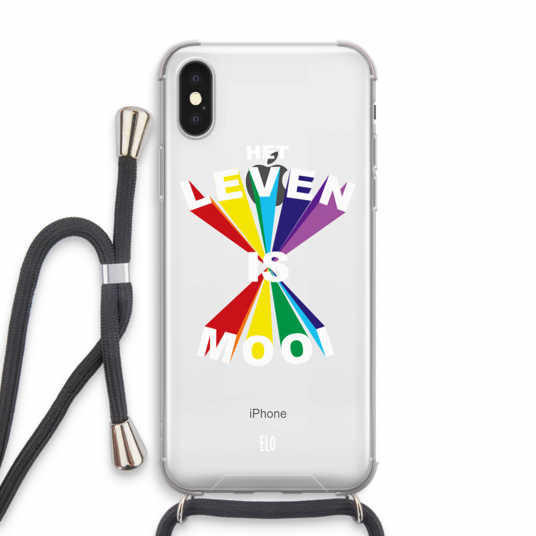 Het Leven Is Mooi: iPhone X Transparant Hoesje met koord