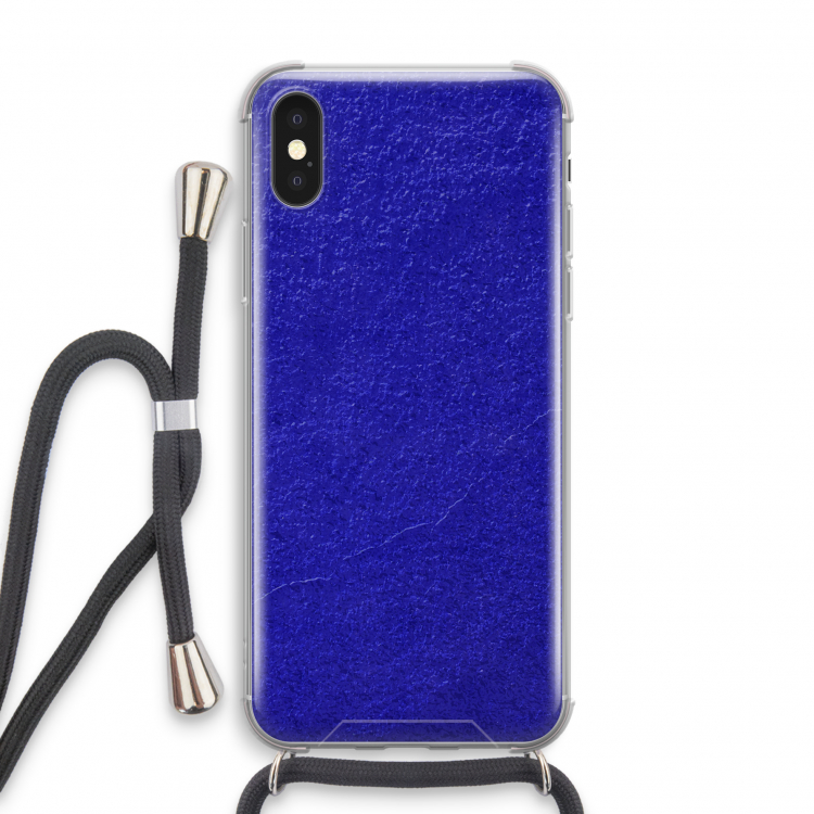 Majorelle Blue: iPhone X Transparant Hoesje met koord