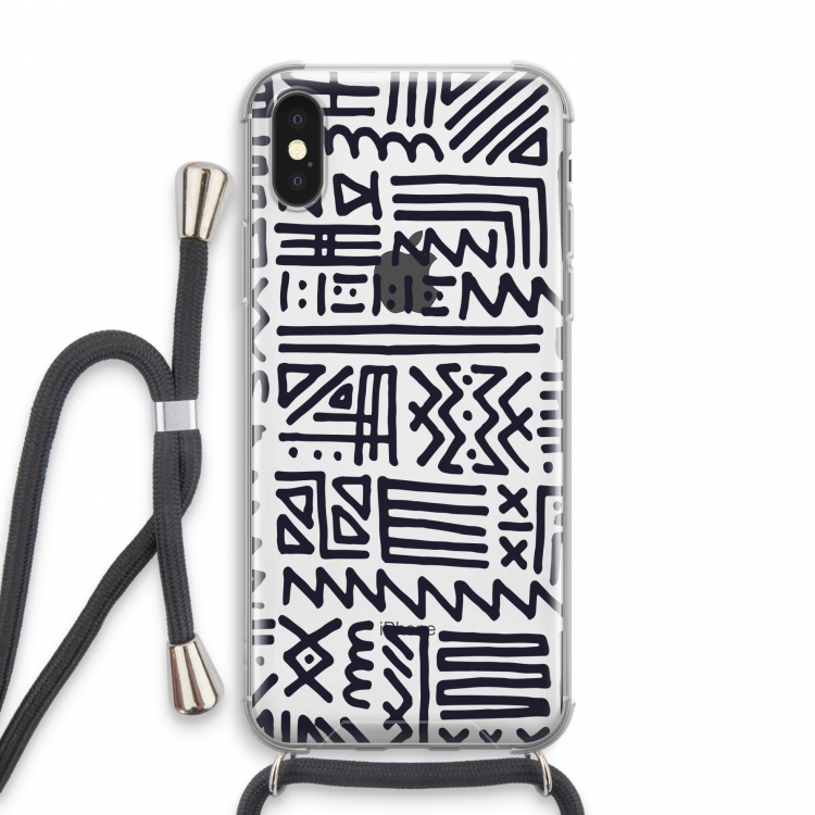 Marrakech print: iPhone X Transparant Hoesje met koord