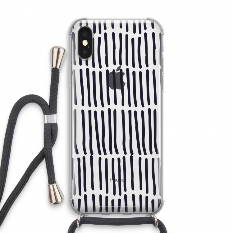 Moroccan stripes: iPhone X Transparant Hoesje met koord