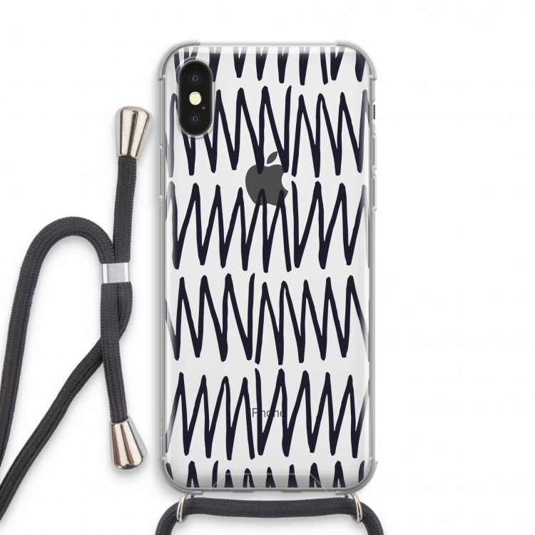 Marrakech Zigzag: iPhone X Transparant Hoesje met koord