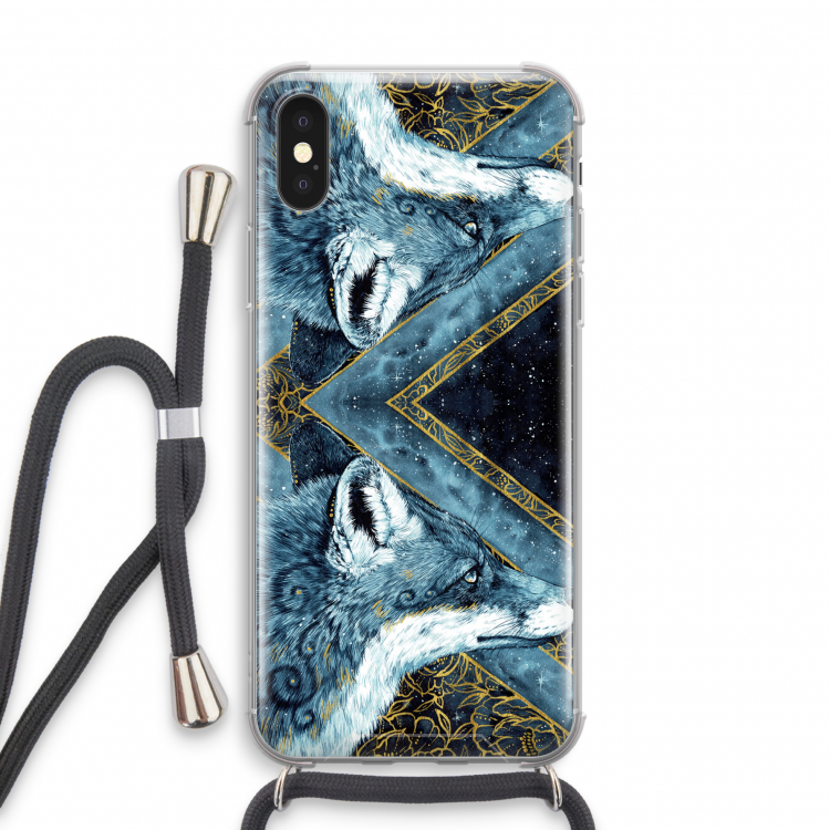Golden Fox: iPhone X Transparant Hoesje met koord