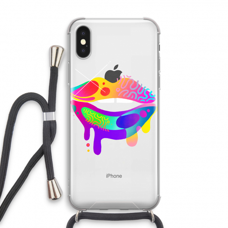 Lip Palette: iPhone X Transparant Hoesje met koord