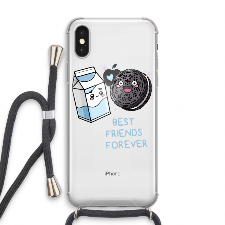 Best Friend Forever: iPhone X Transparant Hoesje met koord