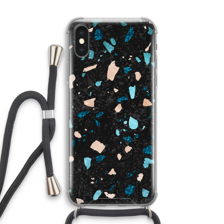 Terrazzo N°11: iPhone X Transparant Hoesje met koord