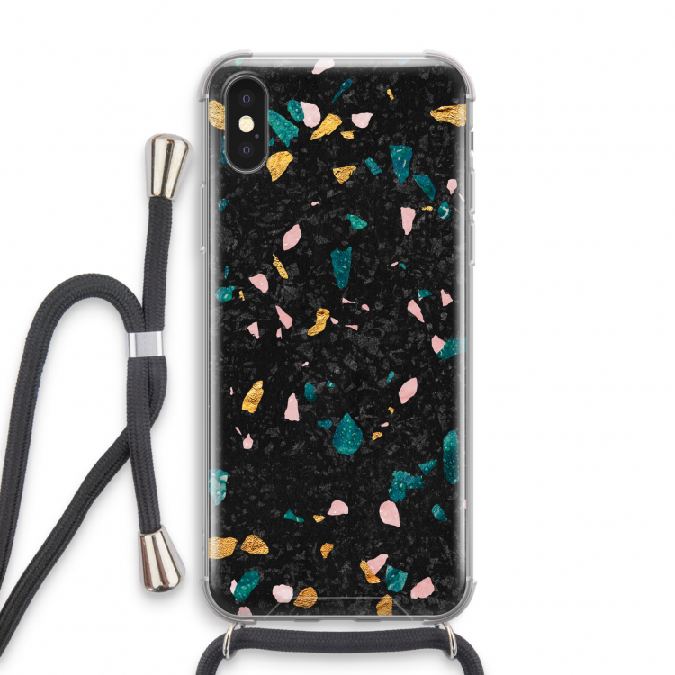 Terrazzo N°10: iPhone X Transparant Hoesje met koord