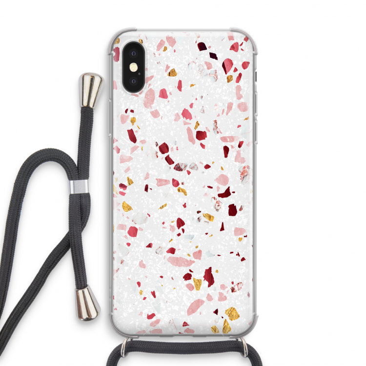 Terrazzo N°9: iPhone X Transparant Hoesje met koord