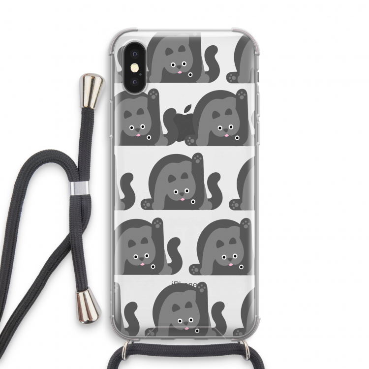 Cats: iPhone X Transparant Hoesje met koord