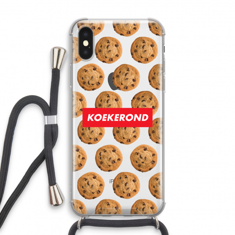 Koekerond: iPhone X Transparant Hoesje met koord
