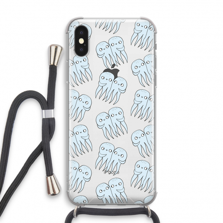 Octopussen: iPhone X Transparant Hoesje met koord