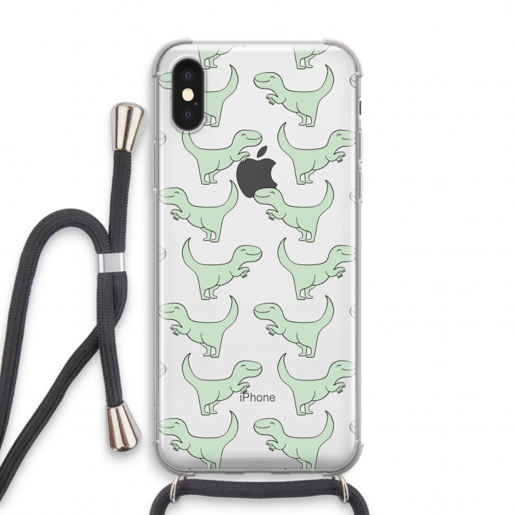 Dinos: iPhone X Transparant Hoesje met koord