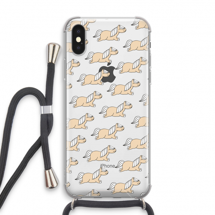 Ponys: iPhone X Transparant Hoesje met koord