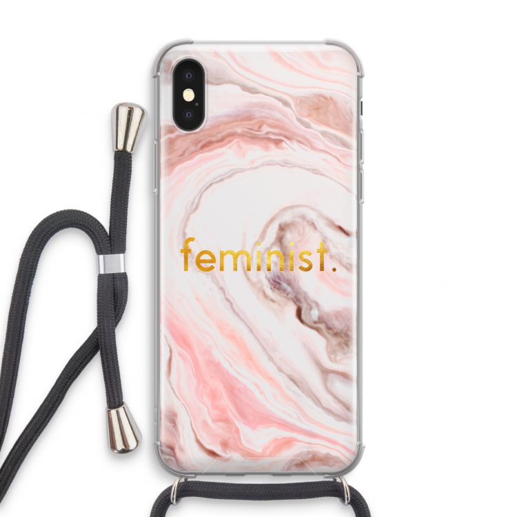 Feminist: iPhone X Transparant Hoesje met koord