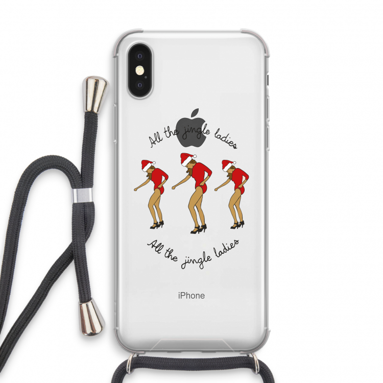 Jingle Ladies: iPhone X Transparant Hoesje met koord