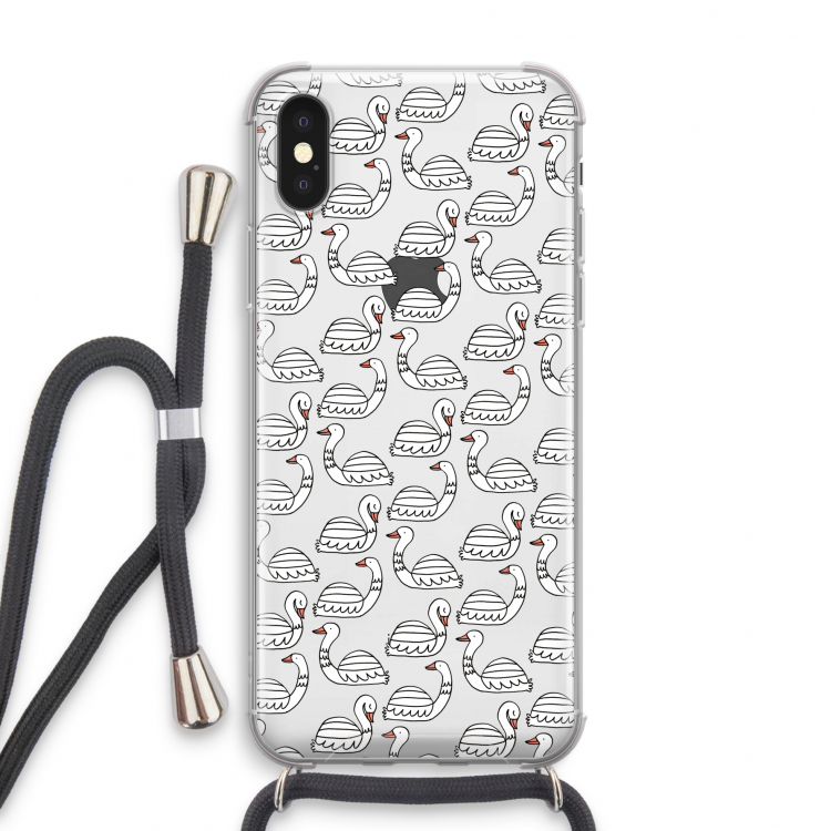 Zwanen: iPhone X Transparant Hoesje met koord