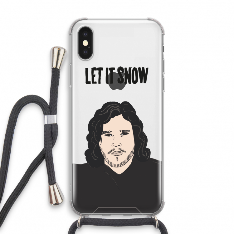 Let It Snow: iPhone X Transparant Hoesje met koord
