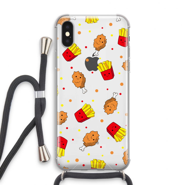 Chicken 'n Fries: iPhone X Transparant Hoesje met koord