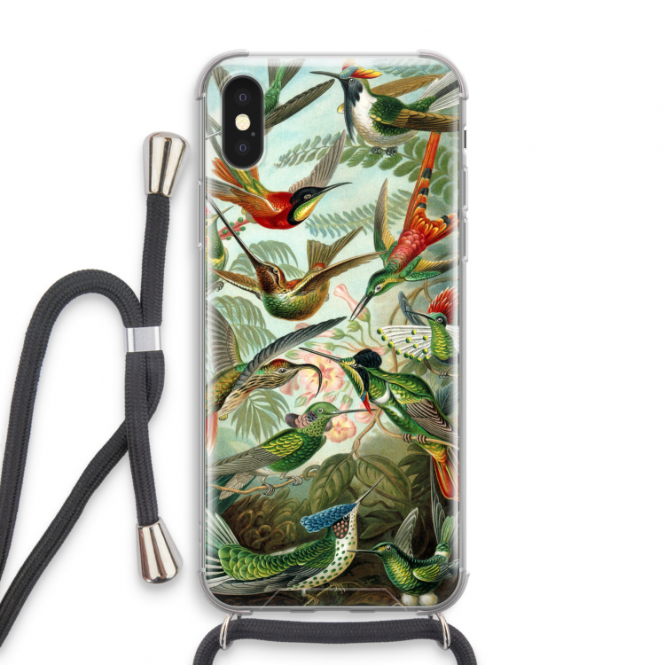 Haeckel Trochilidae: iPhone X Transparant Hoesje met koord