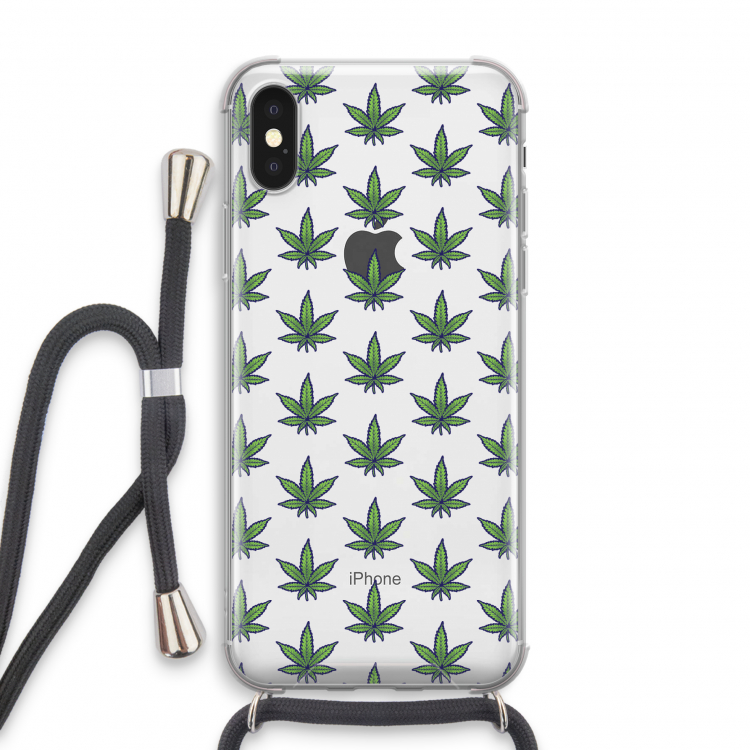 Weed: iPhone X Transparant Hoesje met koord