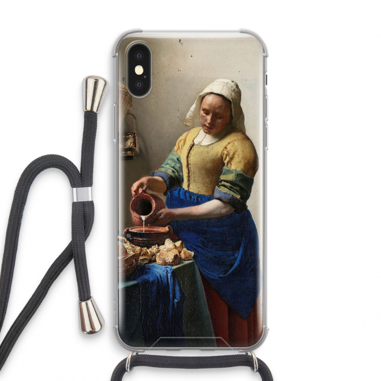 The Milkmaid: iPhone X Transparant Hoesje met koord