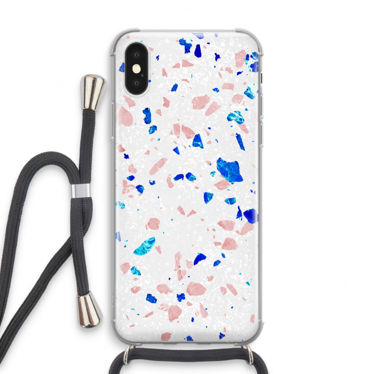 Terrazzo N°6: iPhone X Transparant Hoesje met koord