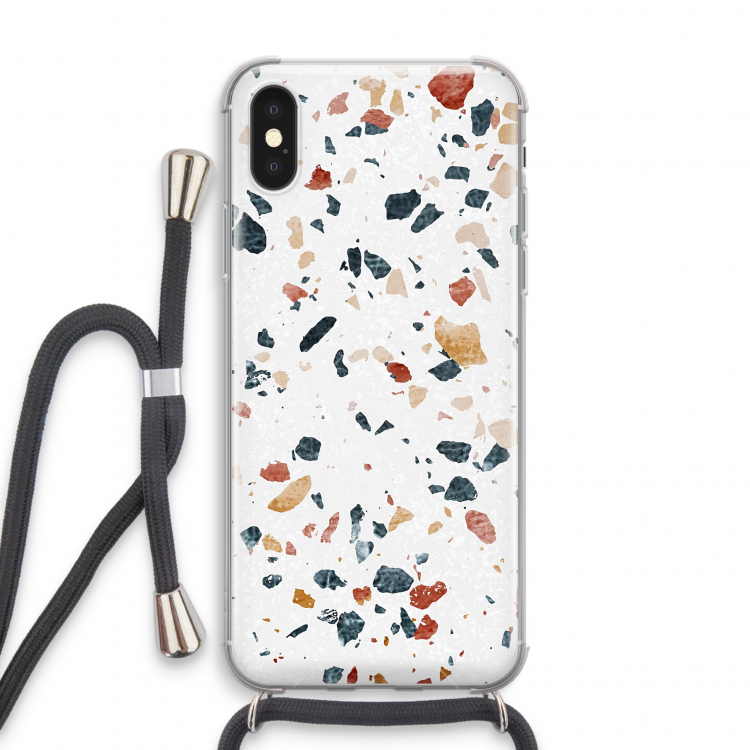 Terrazzo N°4: iPhone X Transparant Hoesje met koord