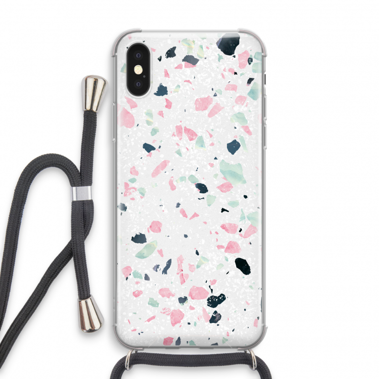 Terrazzo N°3: iPhone X Transparant Hoesje met koord