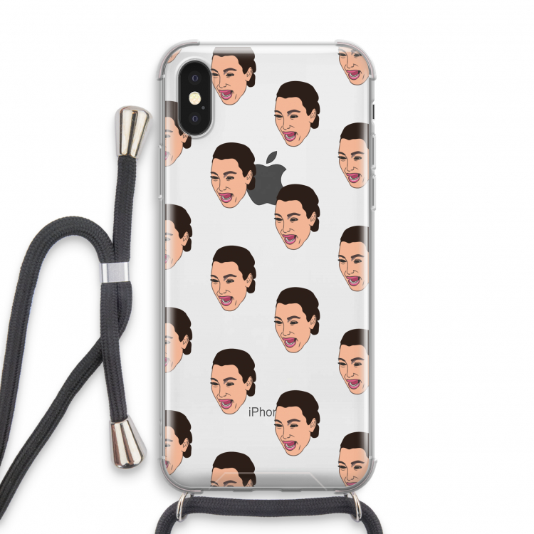 Ugly Cry Call: iPhone X Transparant Hoesje met koord