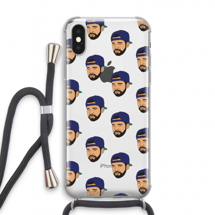 Drake Away: iPhone X Transparant Hoesje met koord