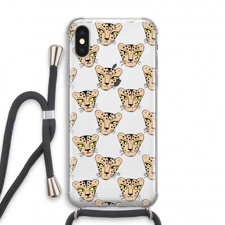 Tijger: iPhone X Transparant Hoesje met koord