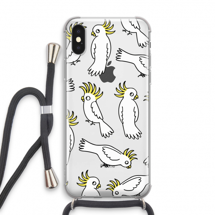 Papegaai: iPhone X Transparant Hoesje met koord
