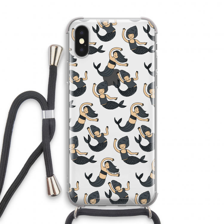 Zeemeermin: iPhone X Transparant Hoesje met koord